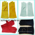 35cm Length High Quality Cow Split Leather Welding Gloves Price, Welding Safety Gloves, Long Leather Working Gloves, Lined Welding Gloves Supplier